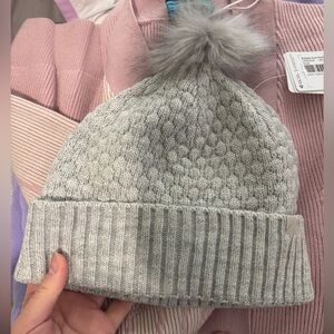 Lululemon Athletica Light Gray Knit Hat with Pom-Pom